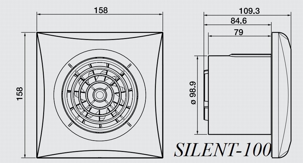 Soler & Palau; SILENT-100 CHZ SILVER; Extractor de baño ultrasilencioso + humidistato + temporizador regulable, color plata, diam 100mm.