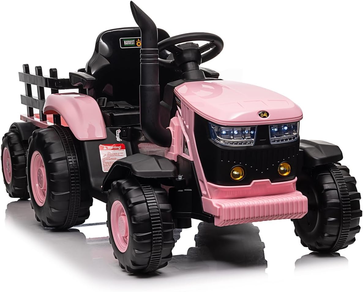 Garvee Tractor Electrico para Niños con Mando 2.4g, Remolque Desmontable,3 Velocidades Ajustable, LED, Música, Pedales, Inalámbrico,USB, Vehículo De Batería para Niños De 3 a 6 Años, Rojo Garvee Tractor Electrico para Niños con Mando 2.4g, Remolque Desmontable,3 Velocidades Ajustable, LED, Música, Pedales, Inalámbrico,USB, Vehículo De Batería para Niños De 3 a 6 Años, Rojo