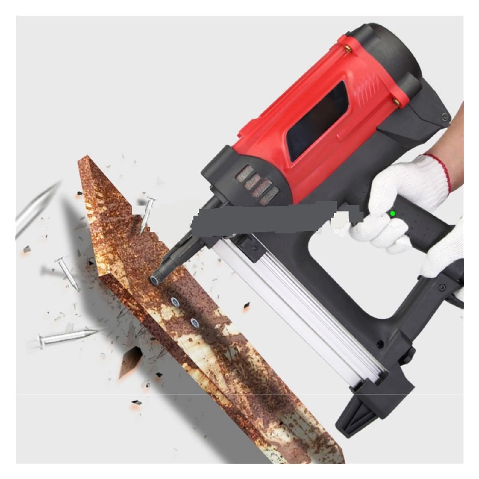 Pistola De Clavos Gas MD-060, Acero For Cemento, Neumática For Instalar Puertas Y Ventanas, Con Ranura For Cables, 7,4 V, 2000mah PenetracióN Fuerte(Single use)