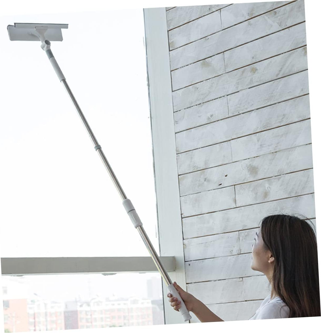 Didiseaon 1pc Multi-use Window Cleaning Wiper Broom Handle for Bathroom and Glass Efficient Water Removal Mop for Home Use