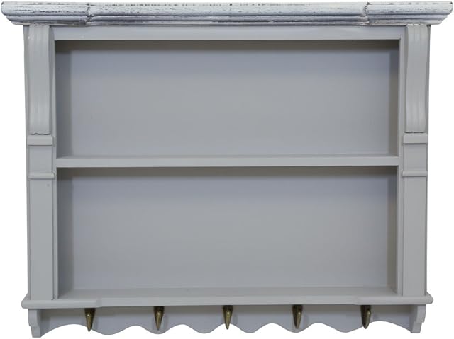 Charles Bentley Grey Loxley Kitchen Wall Shelving Display Unit Dresser Top