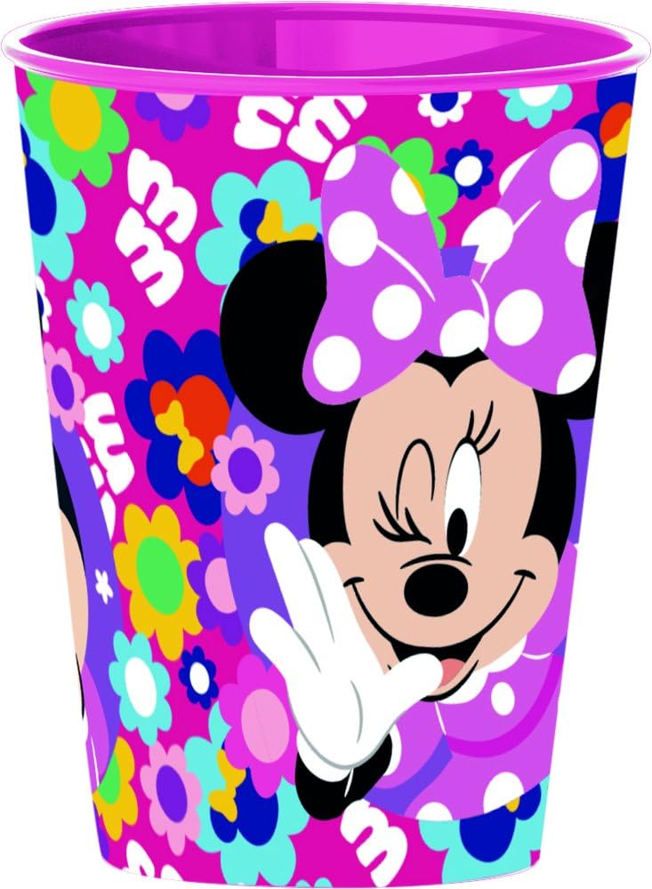Tataway Disney Minnie Mouse — Easy Minnie Bold Florals 260ml Cup | Durable, Lightweight, Dishwasher Safe Plastic Cup