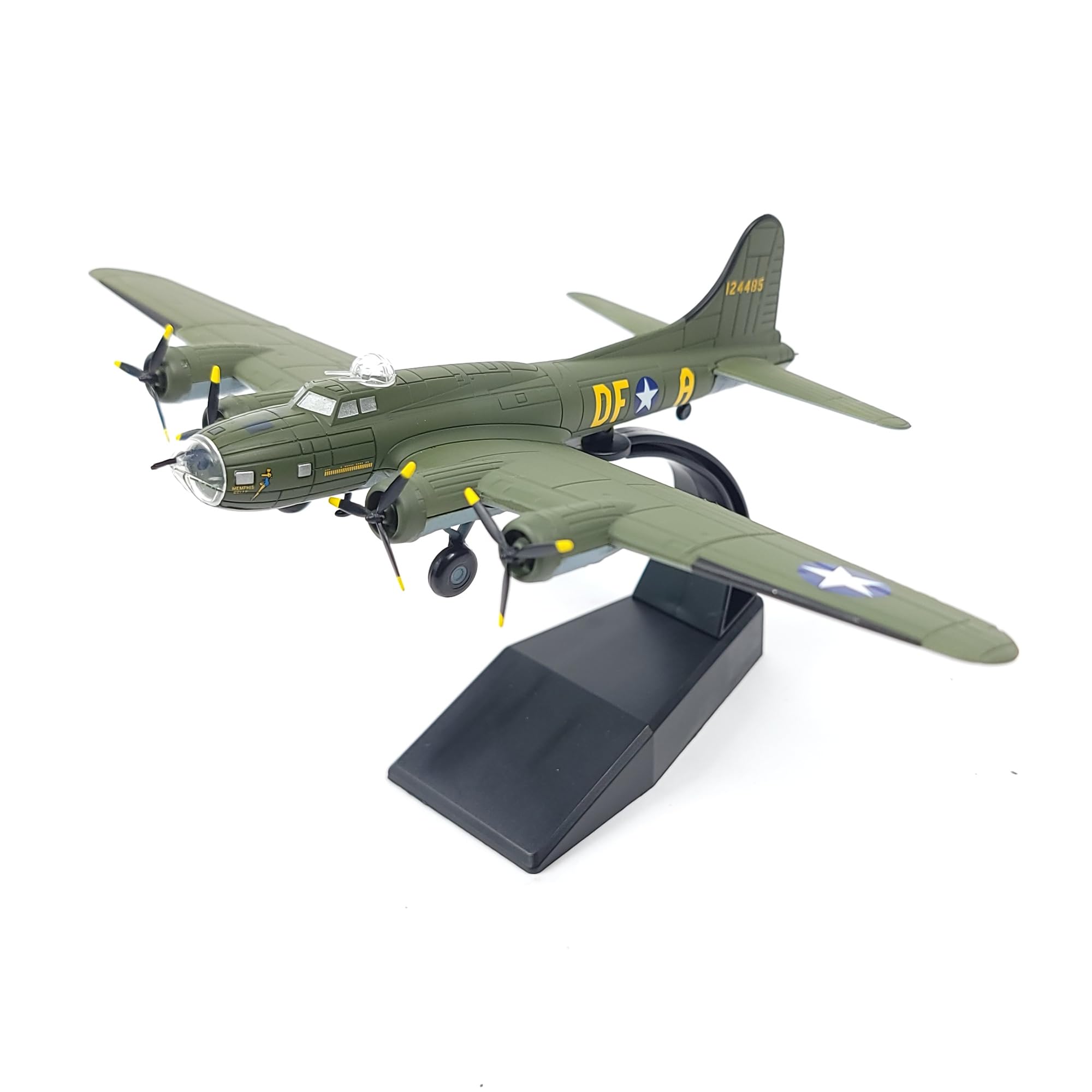 Escala 1/144 B-17 Flying Fortress Memphis Goddess Fighter Model Heavy Bomber Aircraft Models USAAC B-17 Bomber Military Metal Diecast Airplane Model Kit para colección o regalo para adultos