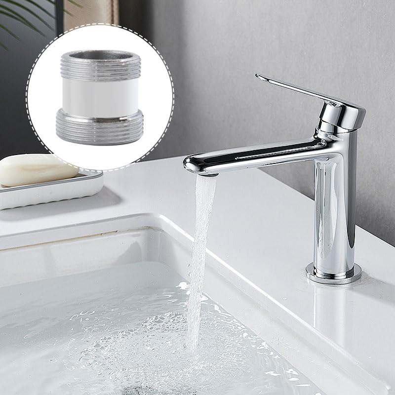Silberner 1 M24 Wasserhahn-Luftsprudler Adapter mit Dichtung, 23 mm Adapter, um das Problem der nicht übereinstimmenden Belüfterschnittstelle zu lösen, geeignet für Wasserhahn-Belüfteranschluss und