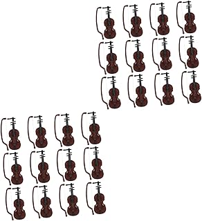 Toyvian 24 Conjuntos De Mini Violino Em Miniatura Brinquedos Para Festa De Natal Brindes Estatueta De Violino Do Mundo O Menor Violino Em Miniatura Instrumentos Musicais Violino