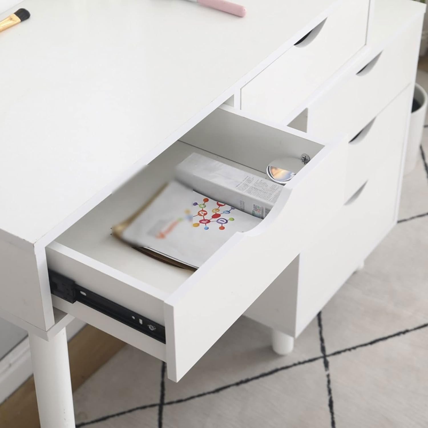 Vanity Benches 5 Drawers Removable Dressing Table Dressers for Bedroom Drawer Type Minimalist Locker Side Table Furniture 80 * 40 * 125cm HWC