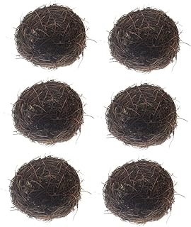 ifundom 6pcs Simulation rattan bird's nest wedding items natural home decor rustic home decor birds cages twig rattan garden rattan Decorative Bird's Nest simulation nest ornament wooden