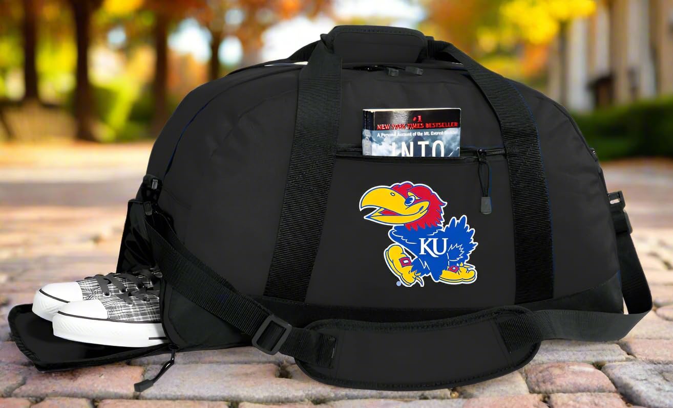 University of Kansas Duffel Bag - Kansas Jayhawks Gym Bags w/SHOE POCKET