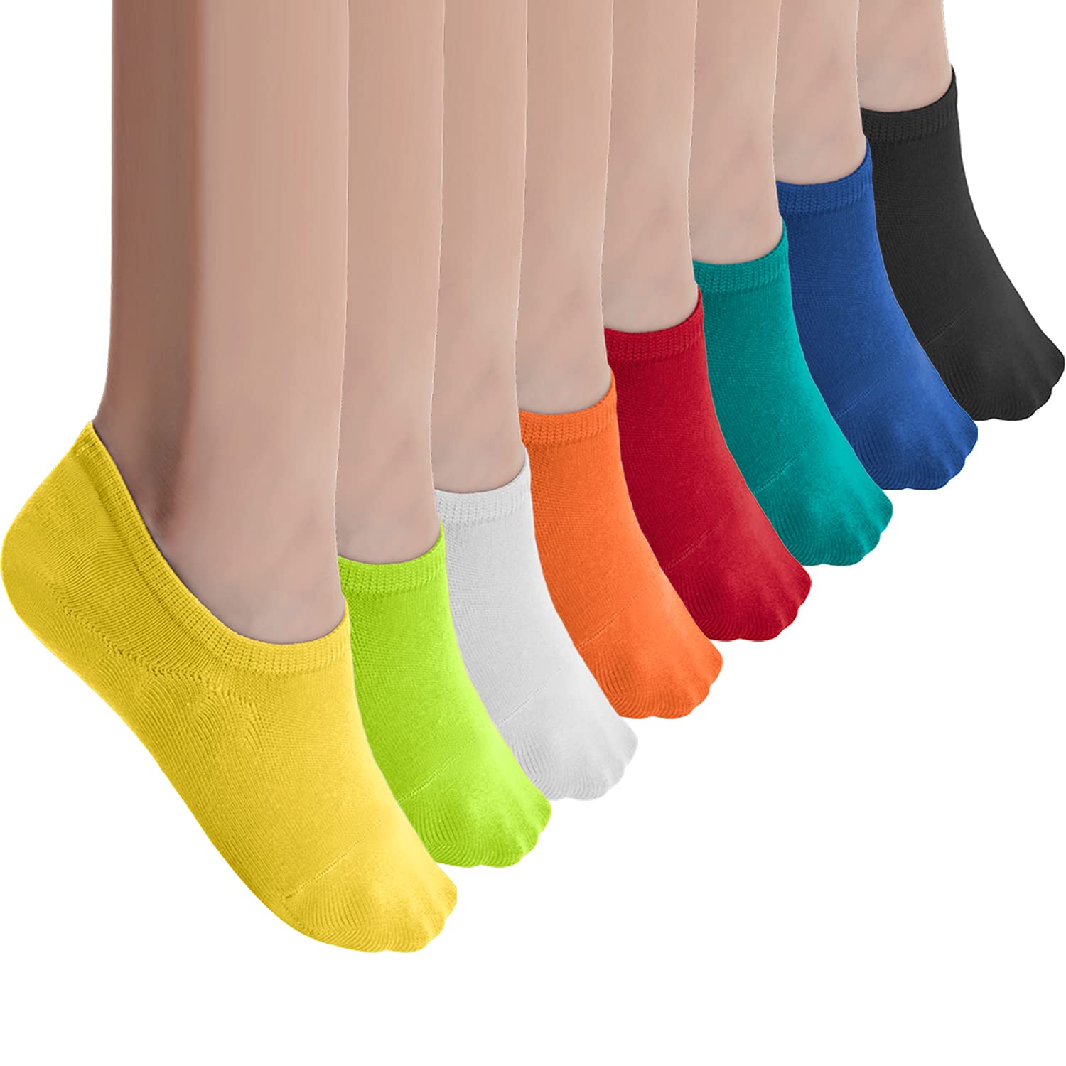 YONOJUAE No Show Socks for Women Size 4-7/7-10/10-13 Invisible Low Cut Cotton Breathable Liner Socks With Non Slip Grips