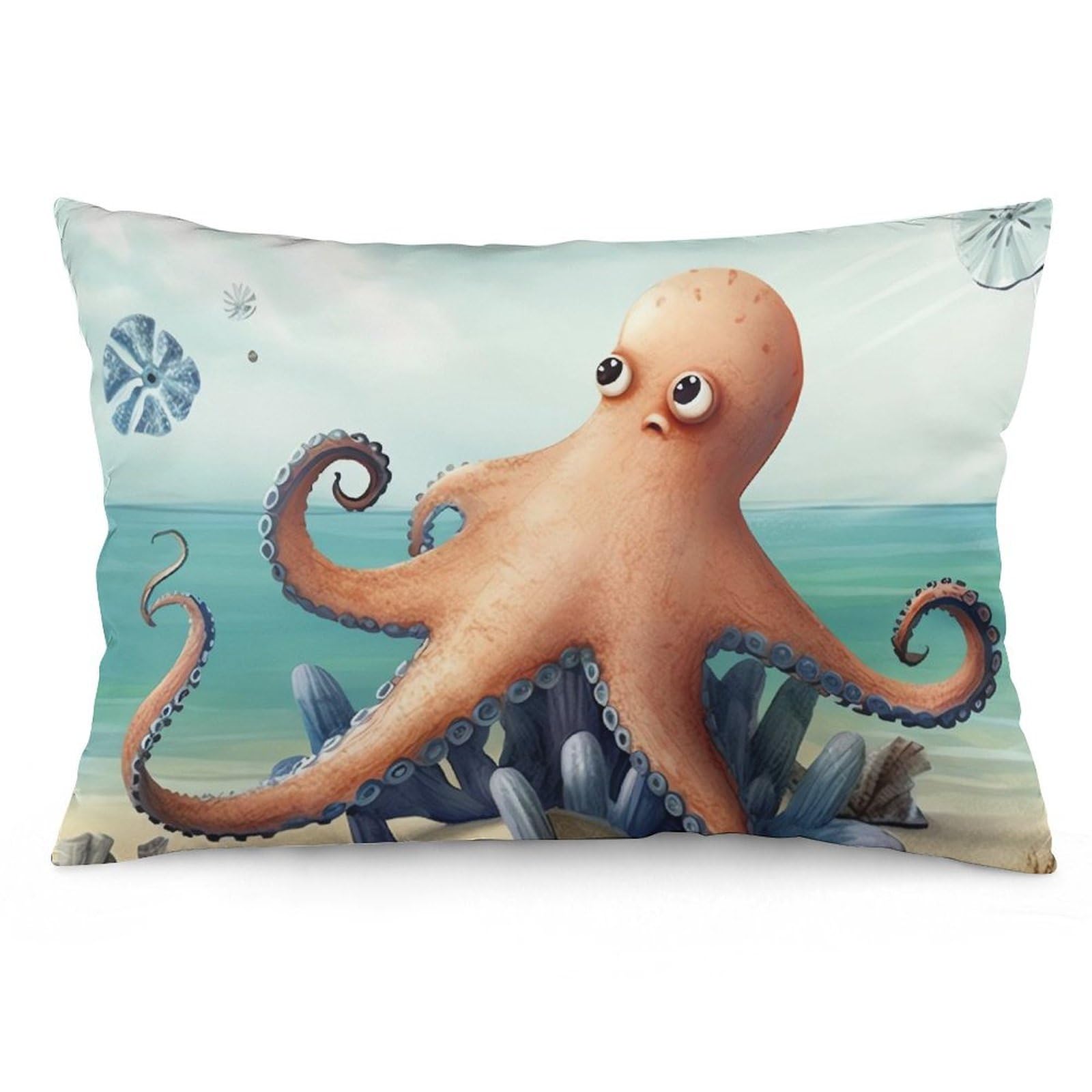 NTVOWPZO 2 Pack Decoration Throw Pillow Covers 12 "x20 Pillowcases Covers Beach Octopus Starfish Pillowcases Modern Farmhouse Home Decor Sofa Cushions Covers for Couch Bed Living Room