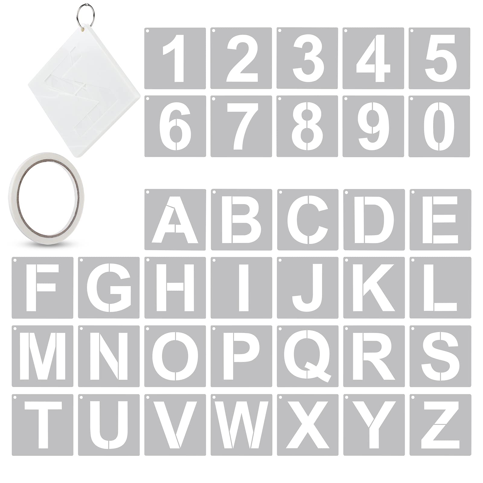 Buy Letter Stencils and Number Templates, 36 Pcs Alphabet Art Craft