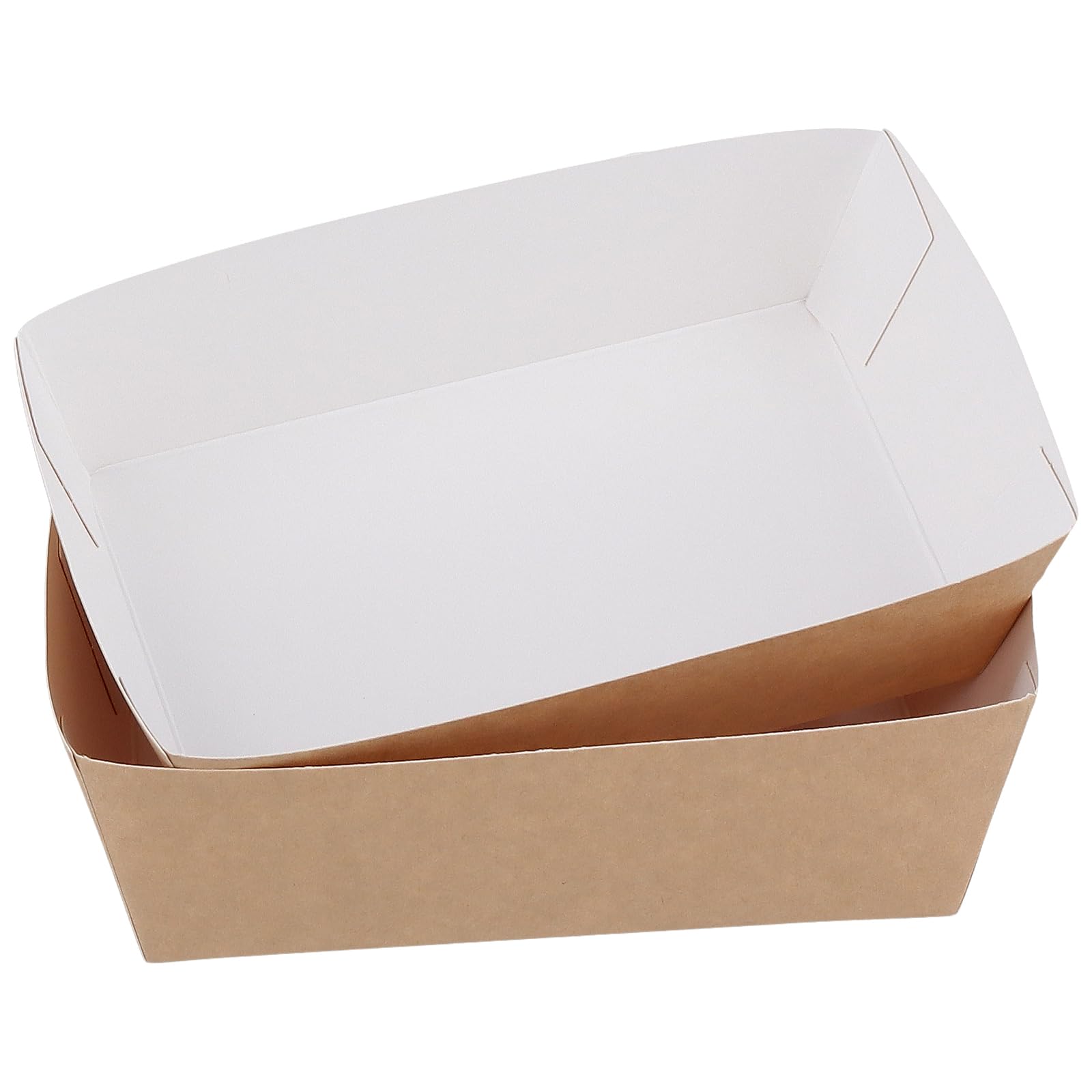 KEILEOHO Lot de 100 bols en carton jetable, 13 x 8 x 4 cm, pour saucisse au curry, frites, macarons, salade, collations, barquette alimentaire