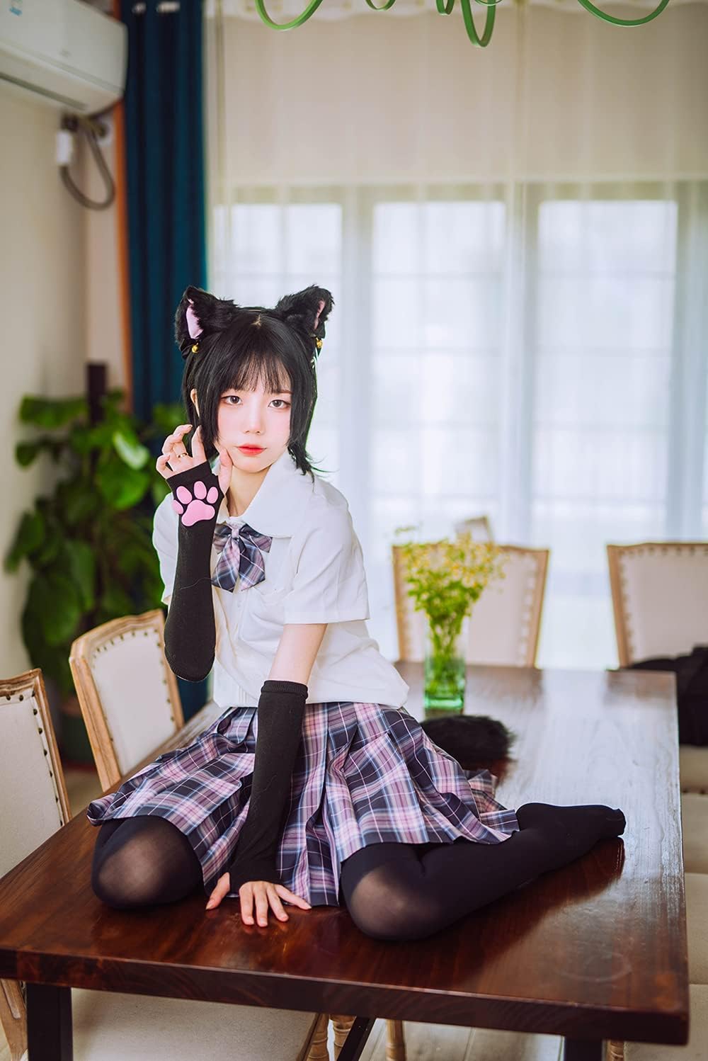 Cute Cat Paw Mittens Gloves, Kawaii Cat Cosplay Kawaii Soft 3D Toes Beans Fingerless Cat Claw Paws Pad Sleeve - Image 4