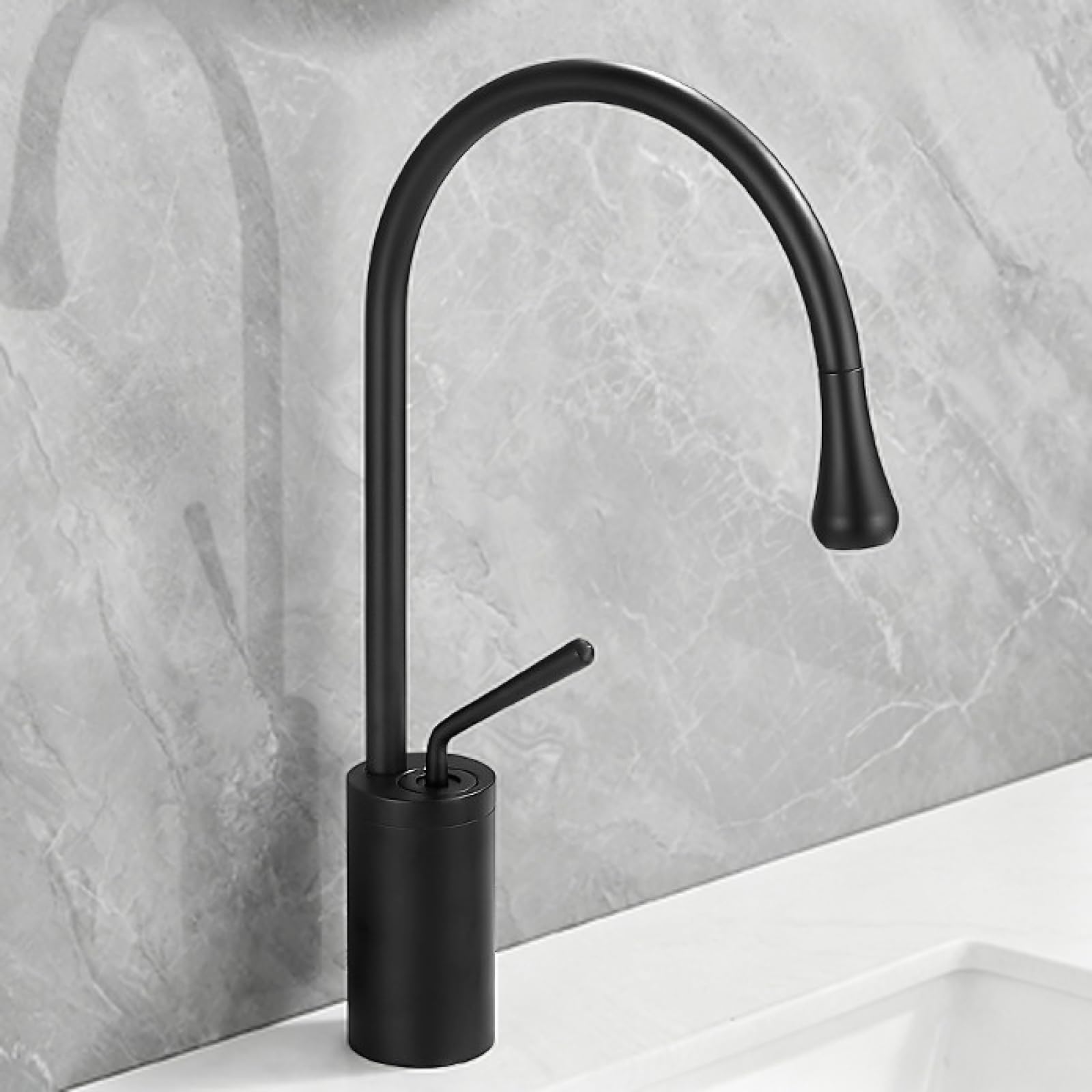 Wasserhahn Bad Warm Und Kalt Aus Messing Schwarz Kurzer Stil