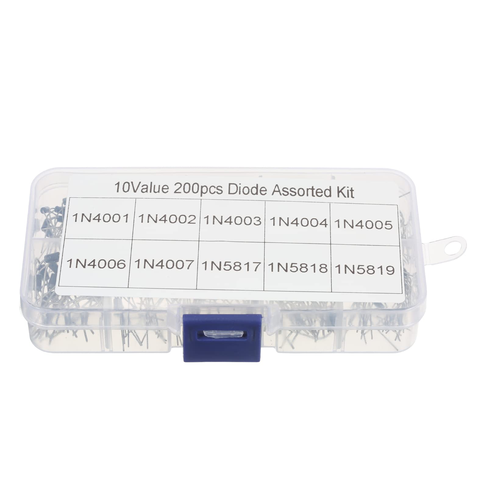 Pepisky 200pcs 10 Values Diode Assorted Kit Rectifier Diodes with Box 1N4001 1N4002 1N4003 1N4004 1N4005 1N4006 1N4007 1N5817 1N5818 1N5819