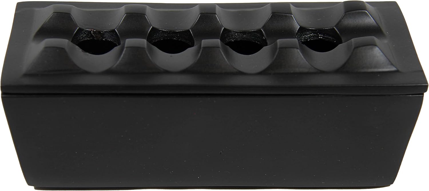 Cigar Ashtray made from Aluminum Metal/Wind Resistant Ashtray for Cigars to Cigarillos,4 Holes Design, Windproof Hand Crafted for indoor and outdoor usage (Black)