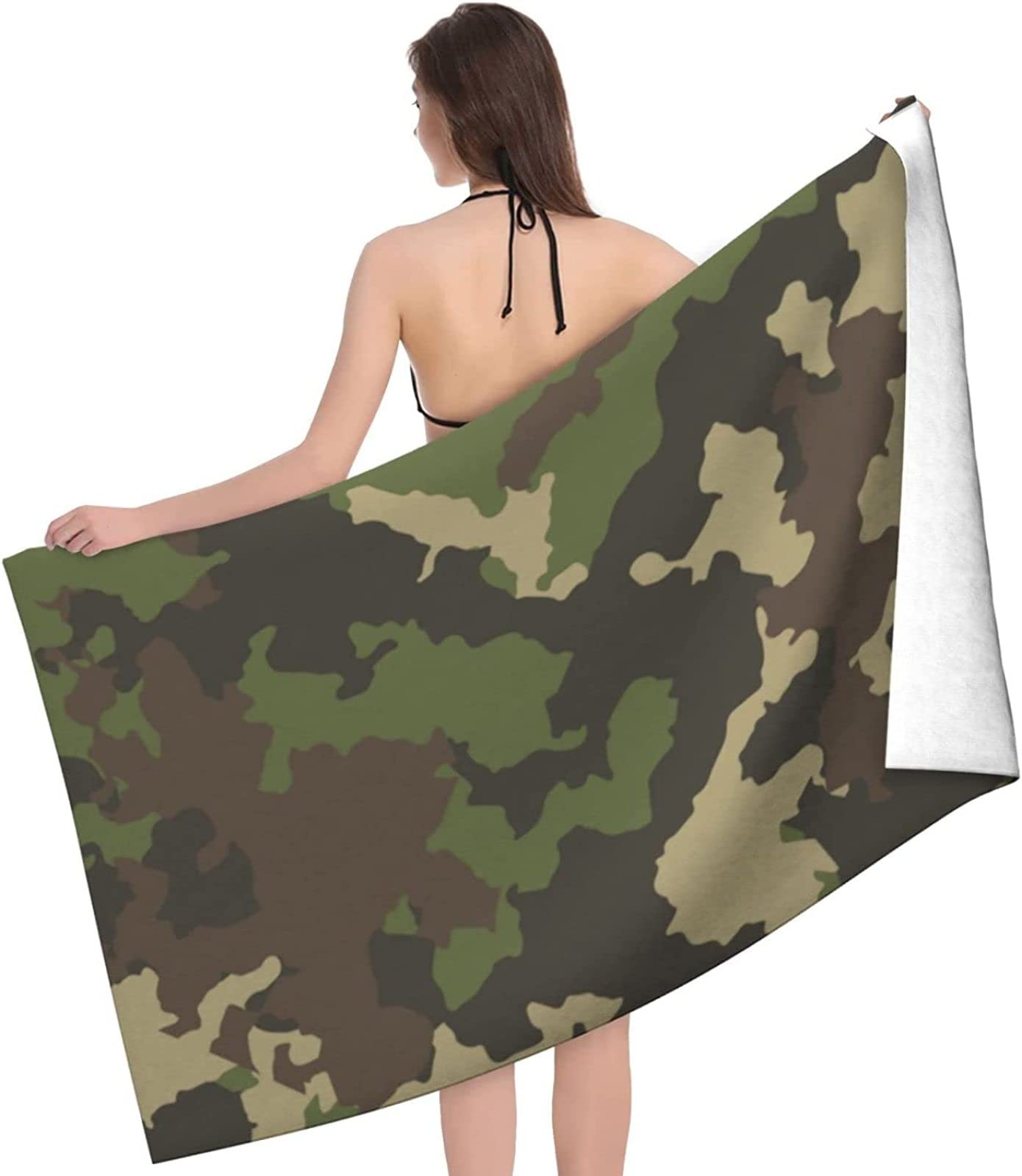 KATATI Camuffare Telo Mare Grande, Microfibra Asciugamano da Spiaggia, Teli Mare Camuffare, Asciugatura Rapida Antisabbia Adulti Teli Mare per Nuoto Campeggio 3D Telo Mare 150x200 cm