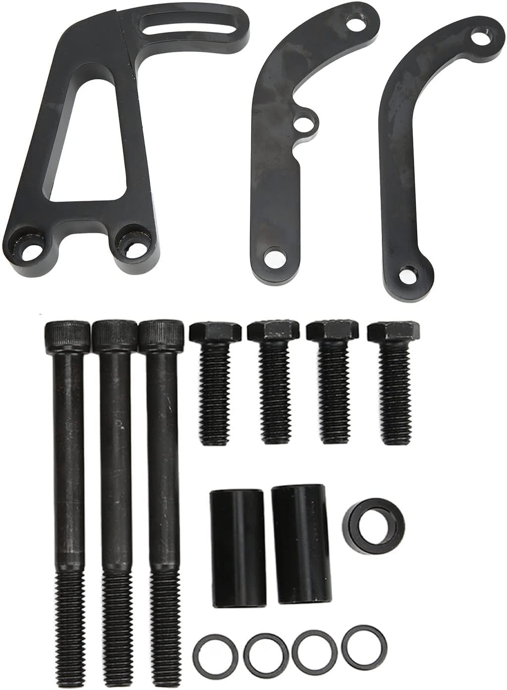 Aramox Long Power Steering Pump Bracket Kit Power Steering Pump Mounting Bracket Aluminum Alloy Replacement for Chevy SBC LWP Small Block
