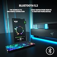 Vista 5 de Razer Leviathan V2: Barra de sonido multicontrolador para juegos de PC con subwoofer - THX Spatial Audio - Diseño compacto - Chroma RGB - Bluetooth