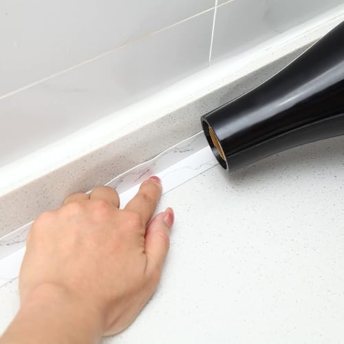 Miniatura 9 de Cinta selladora de calafateo para cocina y baño, cinta adhesiva para calafatear, 3 tiras autoadhesivas impermeables para calafatear. Se utiliza para