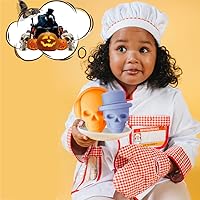 Vista 6 de Paquete de 2 moldes de silicona de calavera 3D con 8 cavidades con temática de calavera para hornear, herramienta de horneado para pastel