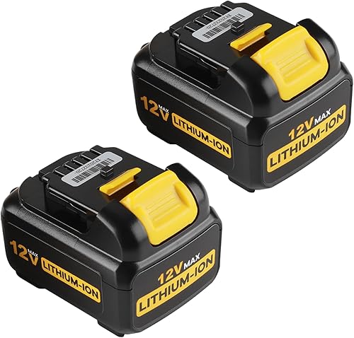 ANTRobut Paquete de 2 baterías de repuesto de 6.0Ah DCB126 para Dewalt 12V DCB124 DCB127 DCB122 DCB120 DCB121