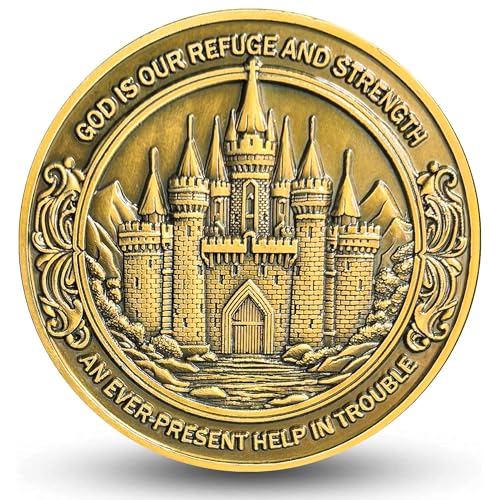 God is Our Refuge and Strength Inspirational Christian Challenge Coin