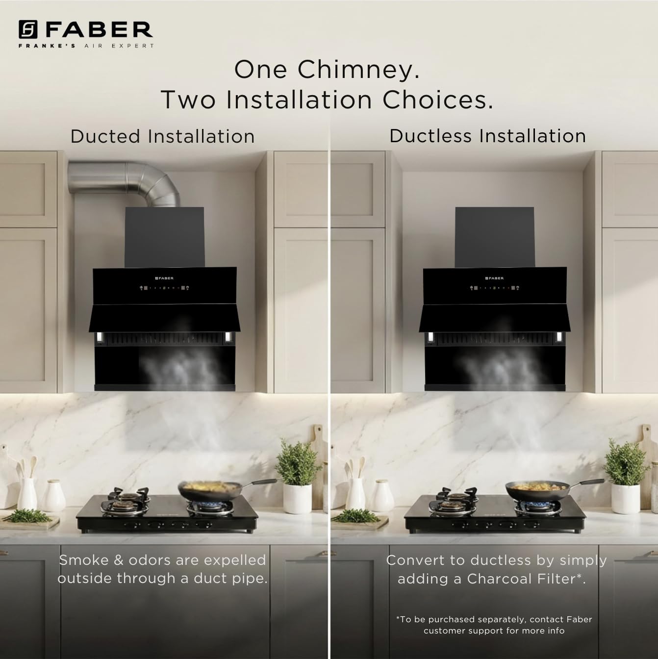 Faber Bliss Kitchen Chimney - Filterless & Touch Control -2