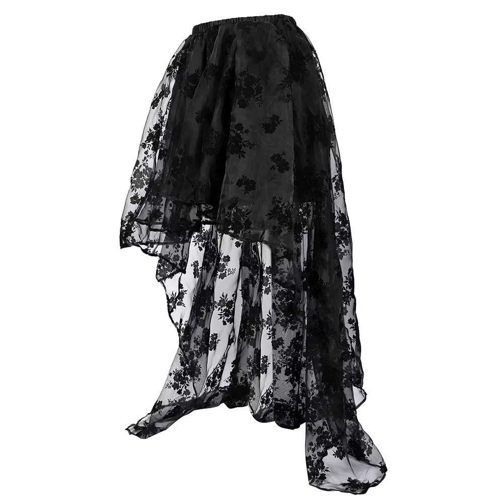 Jutrisujo Corset Bustier Jupe robe tutu Femme Sexy Ensembles de lingerie Dentelle avec Floral Guêpière Déguisement Gothique mariage