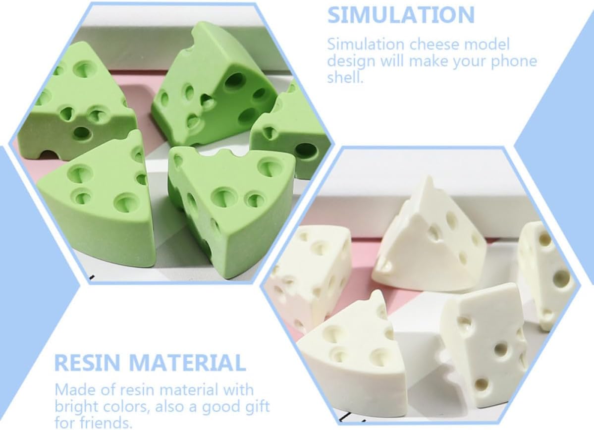 Abaodam 20 Pcs Resin Cheese Shaped Phone Case Decor for DIY Xmas image 3