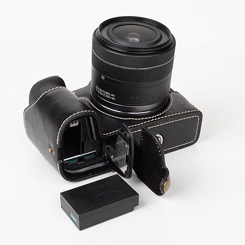 Miniatura 3 de MUZIRI KINOKOO Funda para cámara Canon EOS R8RP DSLR, estilo retro funda protectora de piel sintética con agarre de mano y diseño inferior de