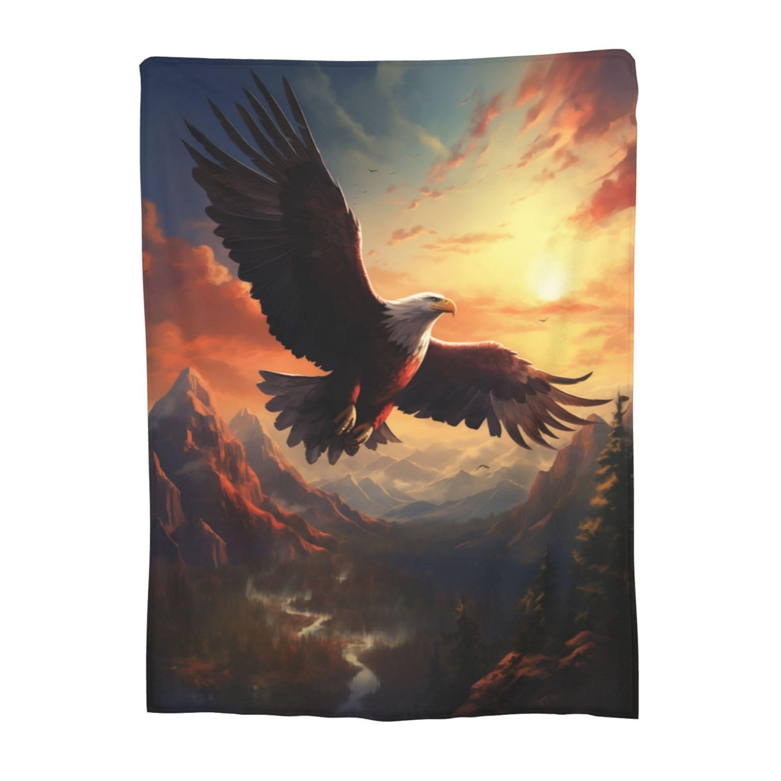 Turamurra Bald Eagle Blanket - 50"x40" Eagle Decor Throw Blanket for Adults & Kids - Soft, Warm, Lightweight Fleece Flannel for Bedding & Home โ image 1