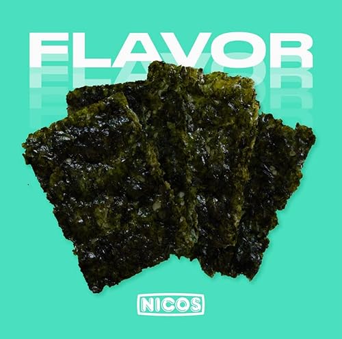 Miniatura 6 de Nicos Bocadillo de algas marinas Sabor tradicional (paquete de 18) Bocadillo asado condimentado, comida coreana, aperitivo de mar para niños y