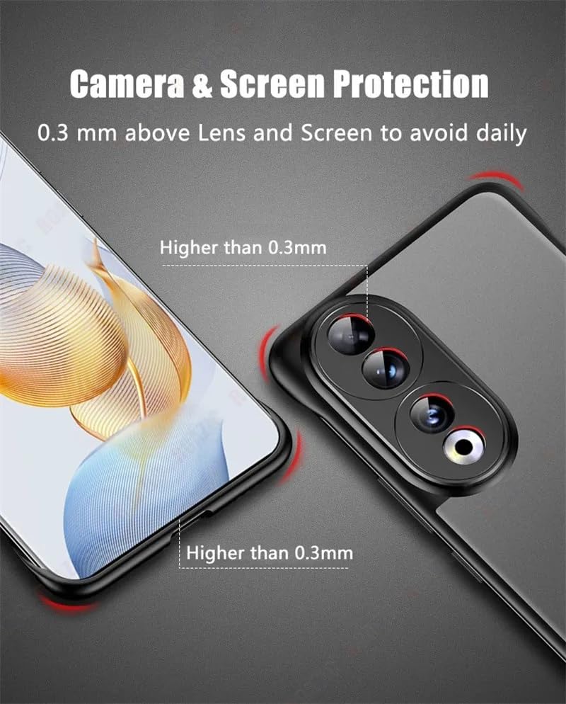 Image of REALCASE Honor 90 5G Back Cover Case | Stylish Frameless Matte Hard Back Skin | Soft TPU Shock Proof Bumper Back Cover Case for Honor 90 5G (Blue)