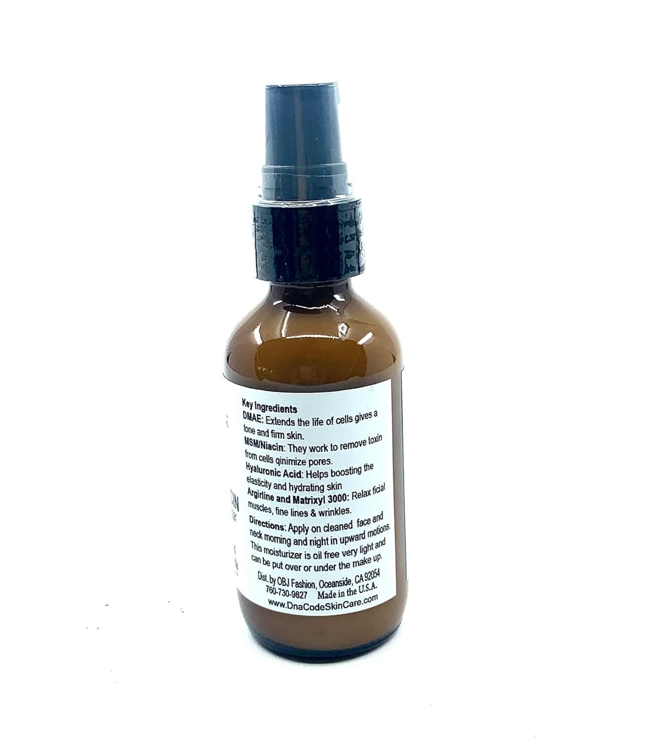 Skin Care OIL FREE-DMAE+MSM+NIACIN Firming Moisturizer, 100% Pure Hyaluronic Acid +Matrixyl 3000