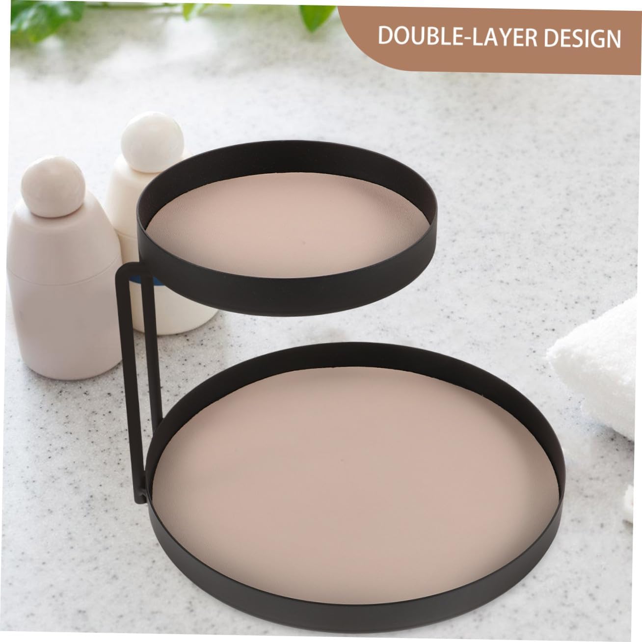 Double-layer Jewelry Tray Organizer Makeup and Perfume Storage for Dresser Entryway Bathroom Stylish Home Decor for Sundries and Accessories and Design