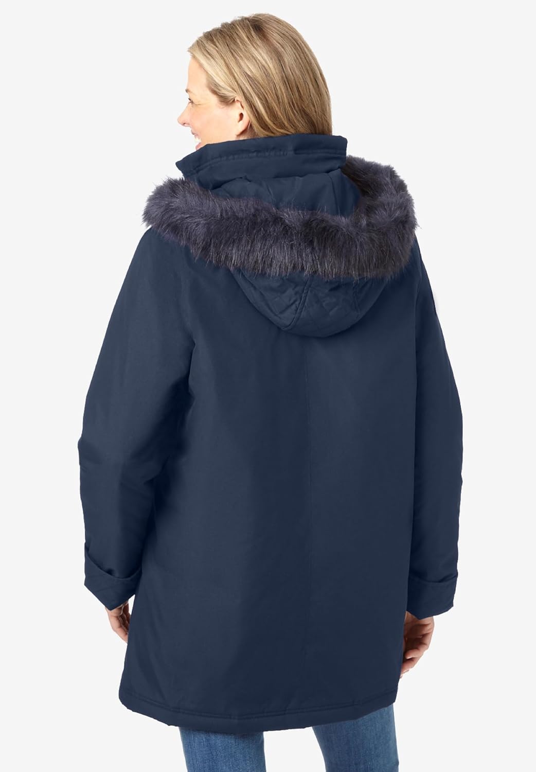 Woman Within Plus Size Faux Fur Down Parka Coat - Image 2