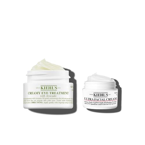 KIEHL'S Creamy Eye Treatment, Crema Contorno Occhi, Per Tutti i Tipi di Pelle, Azione Nutriente e Illuminante, Con Olio di Avocado e Vitamine B + E, 14 ml + Ultra Facial Cream 7 ml - 14 ml (Confezione da 1)