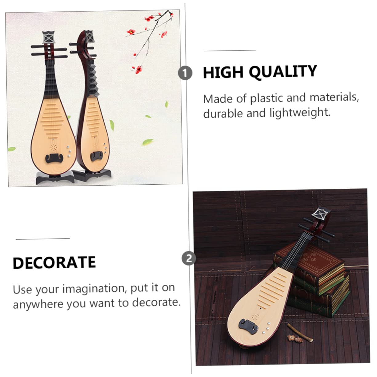 ifundom Chinesisches Lautenmodell Im Vintage-Stil Nachbildung Eines Instruments Simulationsinstrument Für Fotos Requisite Für Traditionelle Chinesische Kleidung