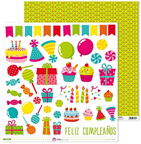 Anita and Su Mundo Collection Party Scrapbooking Papers, Paper, Cutters, 12 x 12 Inches, Can Be Cut to Size, 30.5 x 30.5 cm