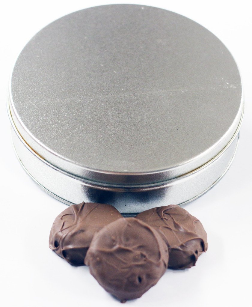 Scott's Cakes Milk Chocolate Covered Oreos in a Small Easter Chick Tin