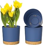 ZMTECH Pots de plantes, 12'' Planteur en plastique auto-arrosant avec trou de drainage et Saucer, Pot de fleurs décoratif moderne pour la maison extérieure intérieure Plantes, Succulents, Fleurs - Gris foncé, paquet de 2
