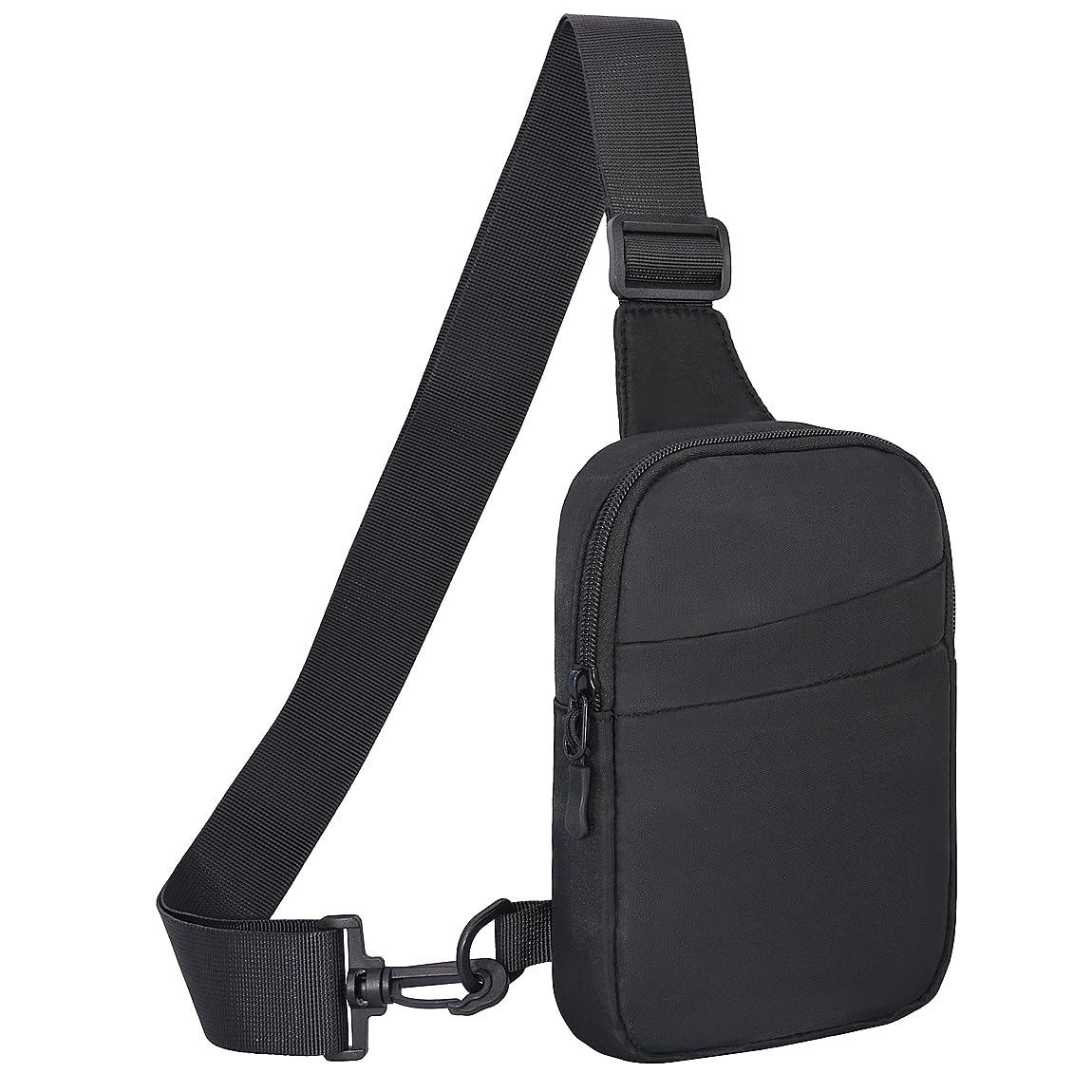 Sireck Fanny Pack Small Sling Bag for Men Women, Water-resistant Travel Crossbody Chest Bag - Black Oxford Fabric