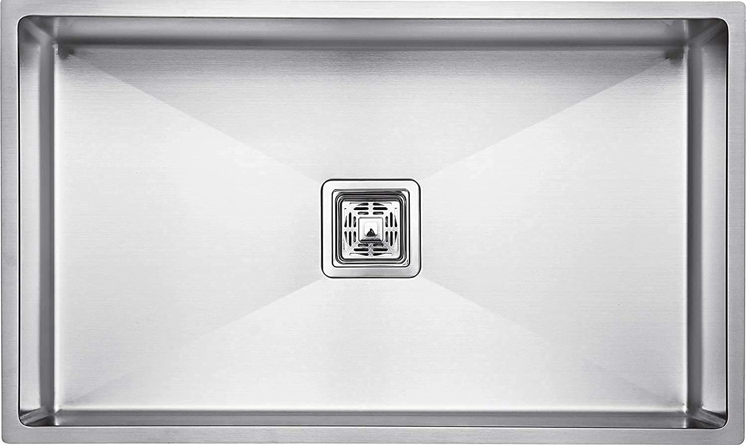 BLACKADO 304 GRADE STAINLESS STEEL SINGLE BOWL HAND MADE KITCHEN SINK B (30 * 18 * 10, 30 * 18 * 10 SATIN MATT FINISH)