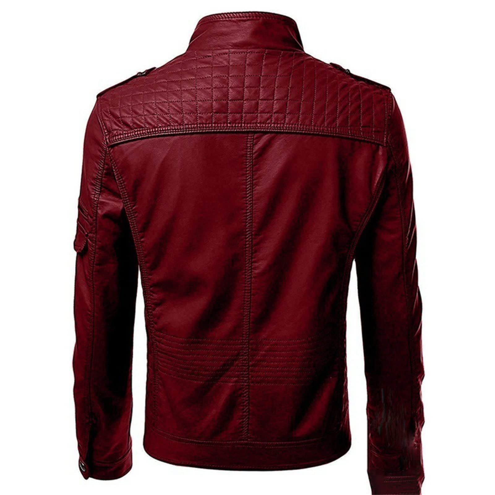 Chaqueta De Imitación De Cuero, Chaqueta para Hombre Acanalada Algodón De Transición Cazadora Moda Casual Chaqueta De Invierno para Hombre Acolchada (Color : Black, Size : XL)