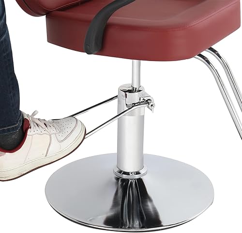 Miniatura 6 de Winado Silla hidráulica de salón de belleza, altura ajustable, giro de 360 grados, cuero ignífugo, capacidad de hasta 330 libras, silla de