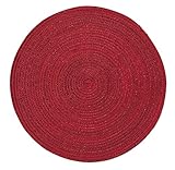 Tischset in rund mit Glanzgarn - bordeaux rot
