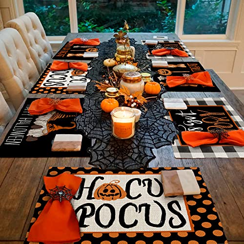 Happy Halloween Decorations Trick Or Treat Gnomes Pumpkin Placemats 12 X 18 Inch Set Of 4 Party Décor Rustic Vintage Washable Table Mats Ap171 #TOP3