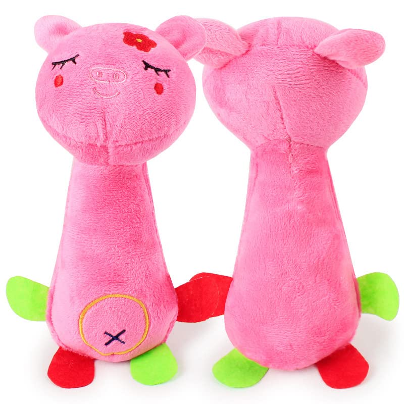 Sundry Goods Plush Pig Dog Toys Pink Cartoon Animal Squeaking Portable Lightweight 20cm x 7cm x 4cm