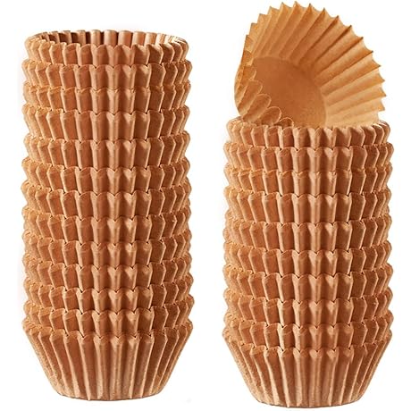 Comfy Package, [500Pcs] Mini Kraft Cupcake Liners, Food Grade & Grease-Proof, Baking Cups